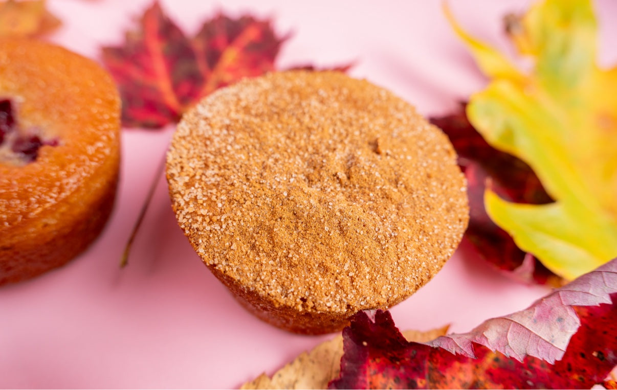 Apple Cider Donut butter mochi with a cinnamon sugar top